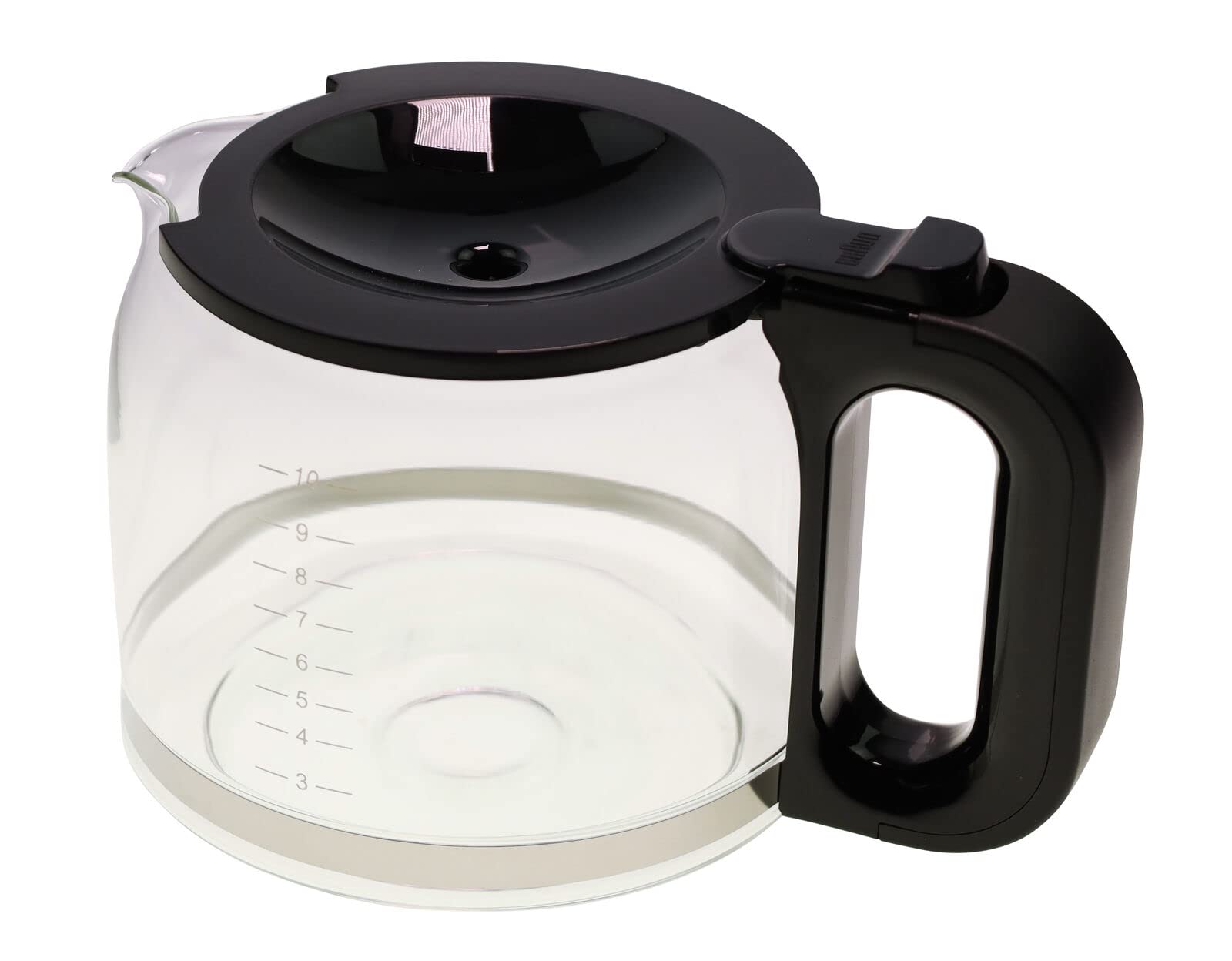 GenerischGlass Jug Compatible with/Replacement Part for Braun AS00001538 KF1100 Breakfast Series 1 Coffee Machine