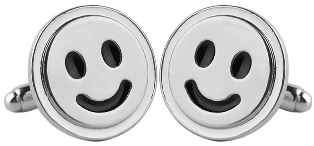 AZYOUNG Men's Smile Smiley Face Business Shirt Cufflinks with Gift Box