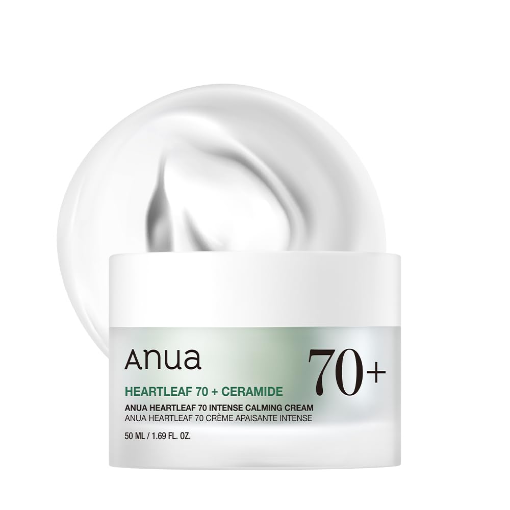 ANUAHeartleaf 70 Intense Calming Cream with Ceramide, Panthenol, Heartleaf extract, Korean Skin care - (50ml /1.69Fl. Oz)