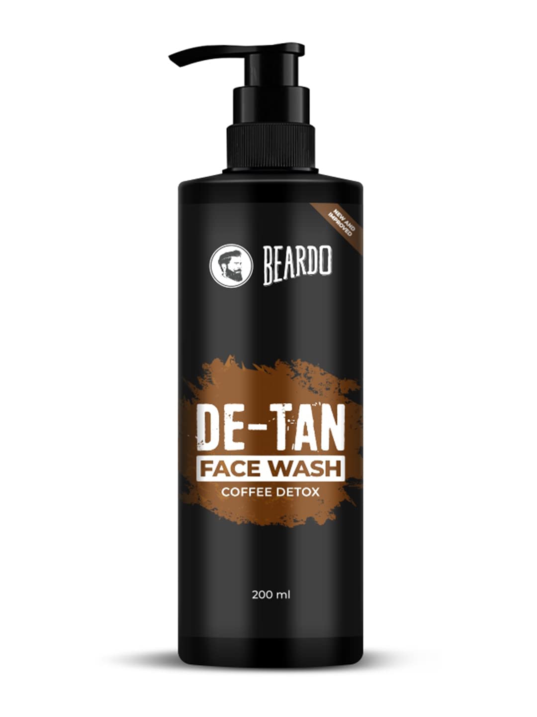 BEARDO DeTan Face Wash for Men, 200ml | Coffee Facewash, Aloe Vera, Vitamin E | Helps to Reduce Tan | Exfoliates & Hydrates for Smooth & Oil Free Skin