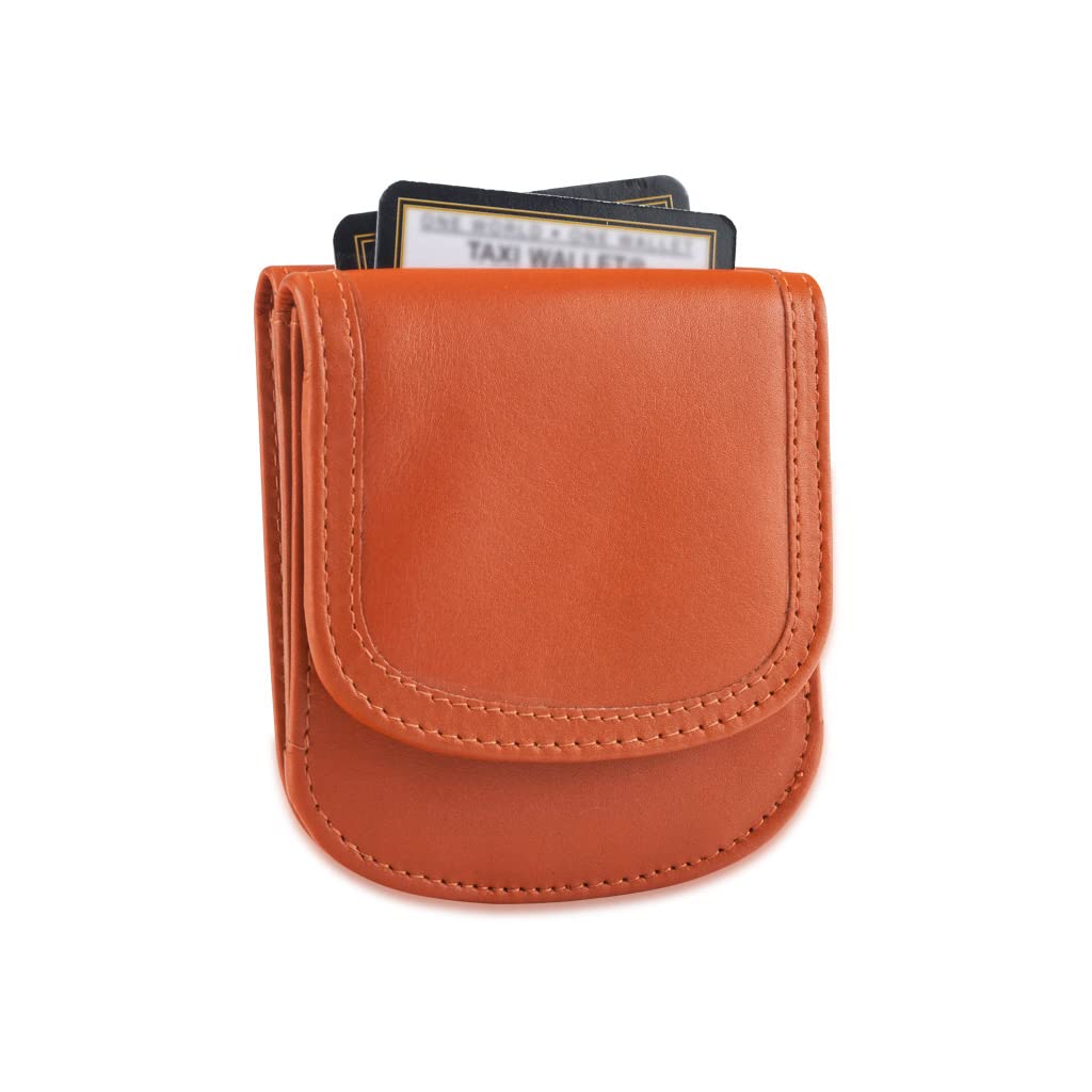 Saddle Leather, Orange – A Simple, Compact, Front Pocket, Folding Wallet, that holds Cards, Coins, Bills, ID – for Men & Women, Tiger Orange, Wallet