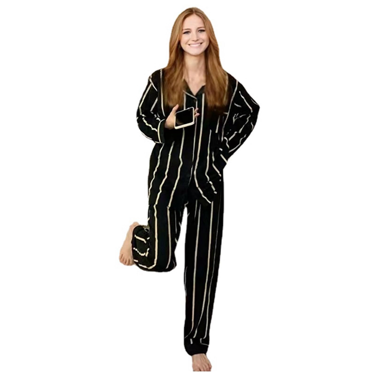 Best Sell Sleep Wear Home Wear Faux Silk Satin Women Long Sleeve Brand Pajamas Set Siky Sleepwear Loungewear