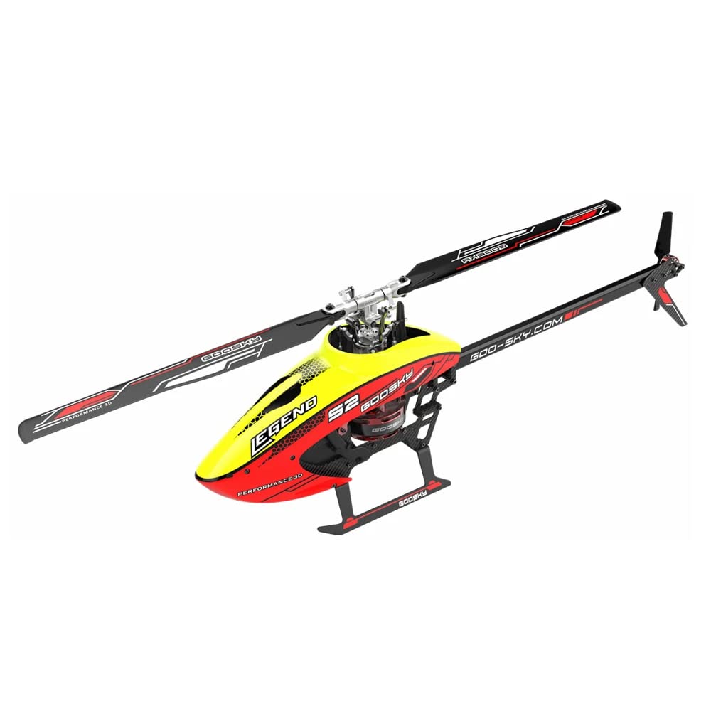 Goosky Legend S2 Helicopter Standard Kit (BNF) - Red/Yellow (Without Extra Battery), Dual Brushless Motors, FBL Rotor Head Structure