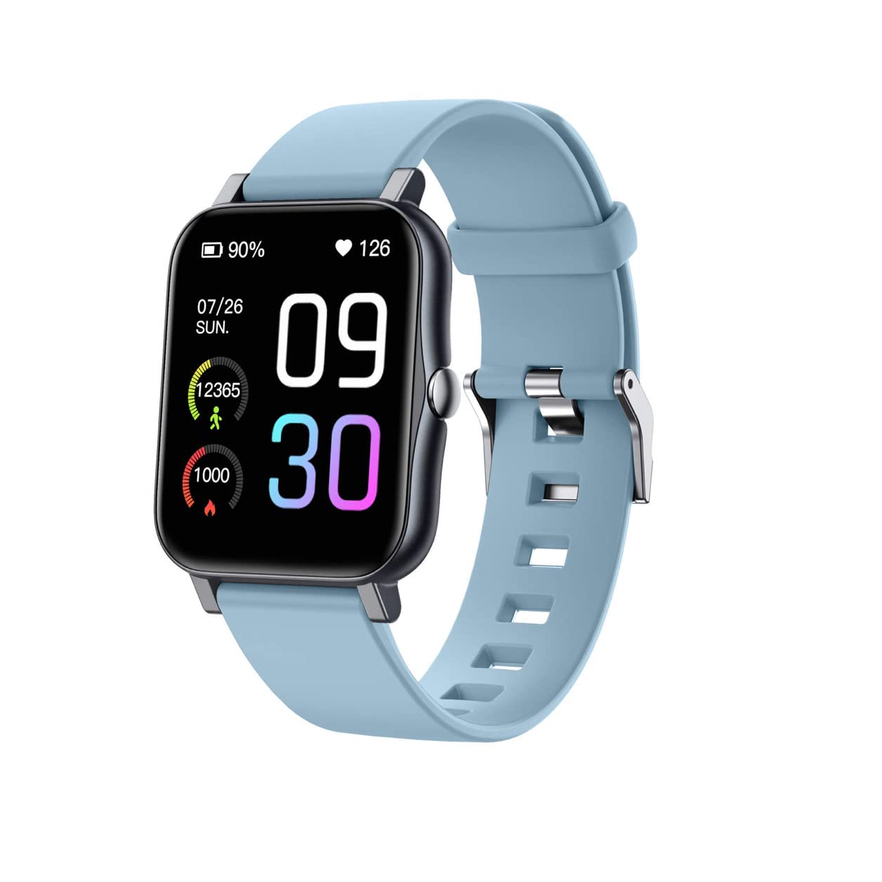 Smarties AE Stylish Smart Watch for Women Boys Kids Teens Men Girls with Blood Pressure Monitor Fitness Tracker Call and Message Notification (Light Blue)