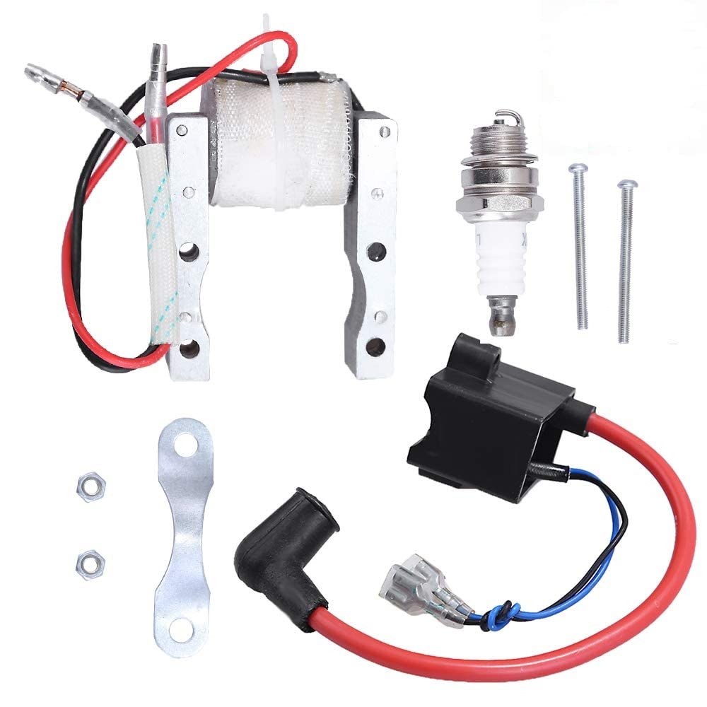 High Performance CDI Ignition Coil + Magneto Coil + Spark Plug for 49cc-80cc 2-Stroke Engine Motorized Bicycle Bike