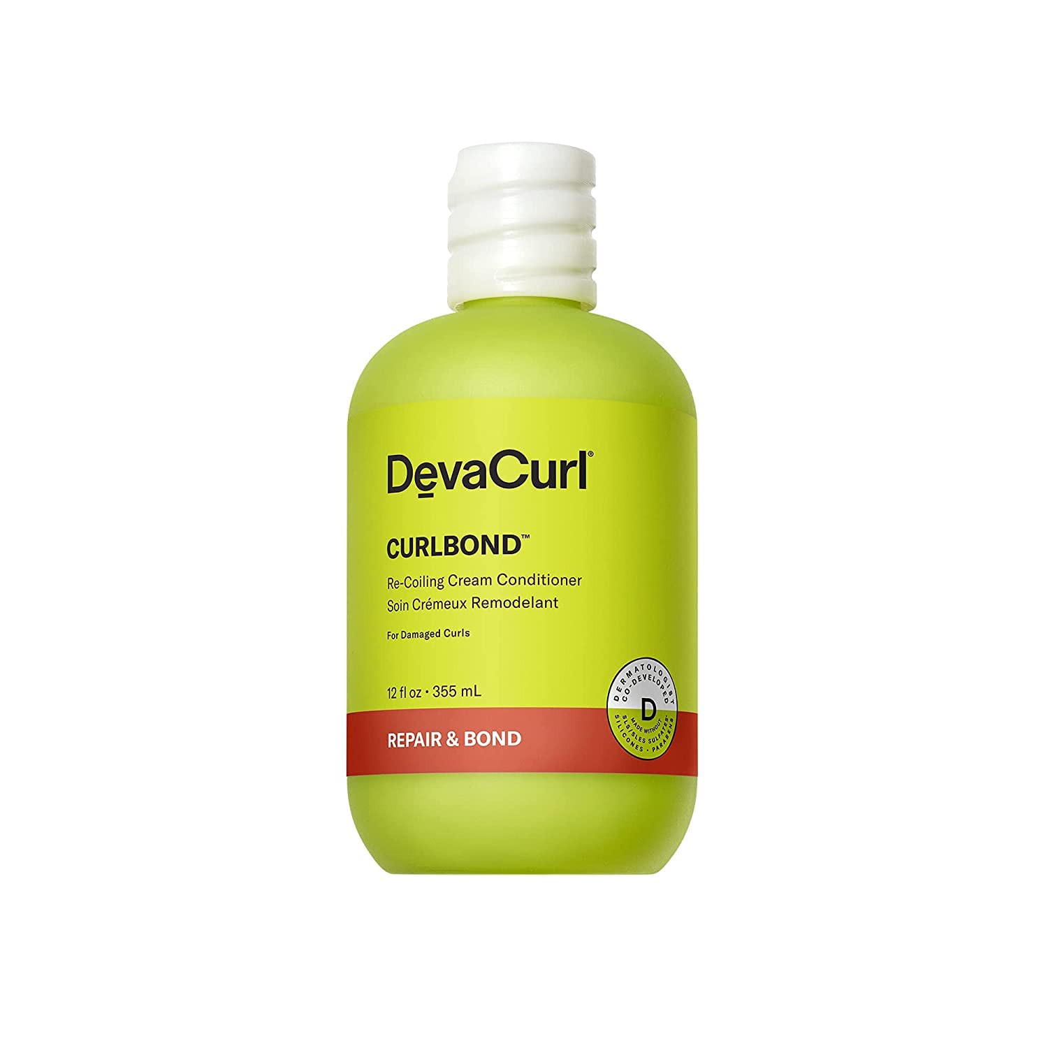 DevaCurl CurlBond Re-Coiling Cream Conditioner | Re-links Broken Bonds | Strengthens| Seals Split Ends | Preserves Color Up to 30 Washes