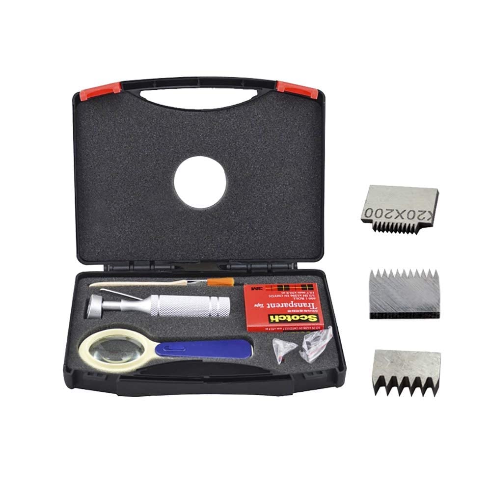 Cross Hatch Cutter Adhesion Tester Cross-Cut Adhesion Tester Kits with 1mm/2mm/3mm Blades, Magnifier, Handle, Brush and 3m Tape