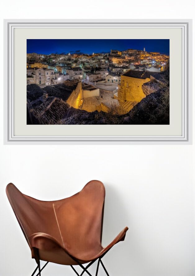 JVERF - JZZJ05978 Houses Italy Matera Sasso Caveoso Night| Self-Adhesive Painting | Frameless