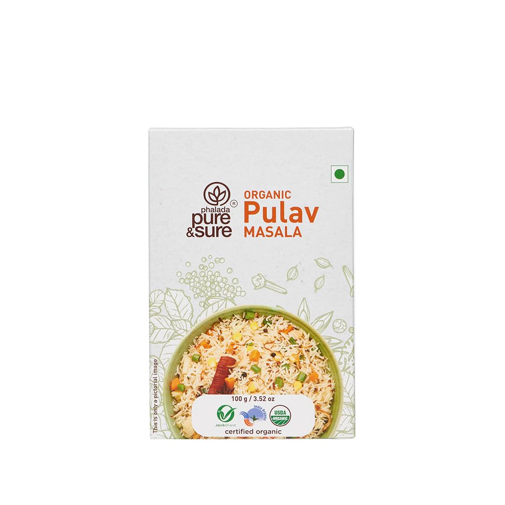 Pure & Sure Organic Pulao Masala | Biryani Spice Mix | Premium Quality, Non-GMO, Suitable for Vegetarians | 100gm