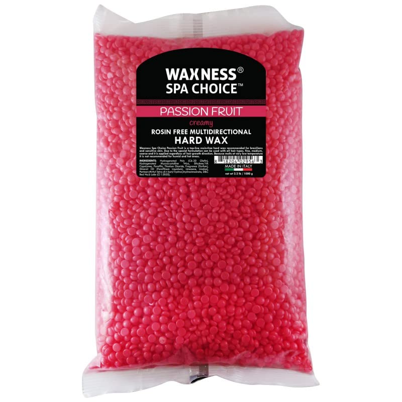 Waxness Spa Choice Rosin Free Hard Wax Beads Multidirectional Passion Fruit 1 kg / Rosin Free Multidirectional Hard Wax Passion Fruit 2.2 lb