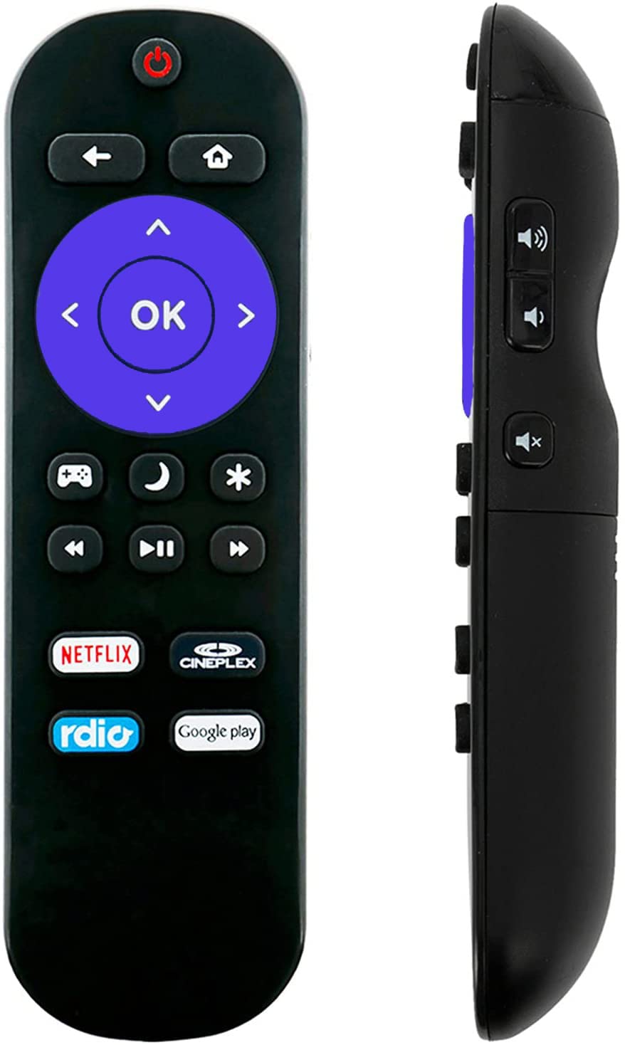 UBayRemote Control Replacement for Insignia Roku TV NS-40DR420NA16 NS-48DR420NA16 NS-48DR420CA16 NS-40DR420CA16 NS-32DR420NA16 NS-55DR420NA16 Netflix Cineplex Google Play