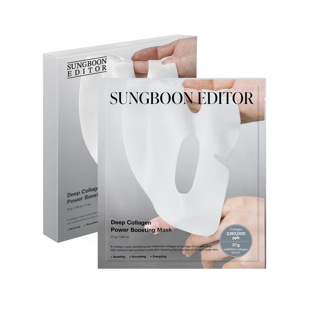 SUNGBOON EDITORDeep Collagen Overnight mask 37gx4ea | Real Collagen 2,160,000PPB for Elasticity | TikTok Trend Items | Original Hydrating Collagen Face Mask | Korean Skin Care