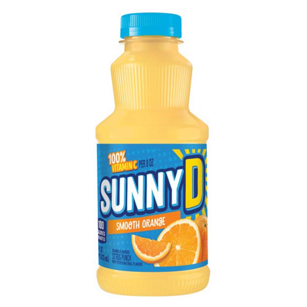 Sunny D Smooth Orange, 16 Ounce (Pack of 12)