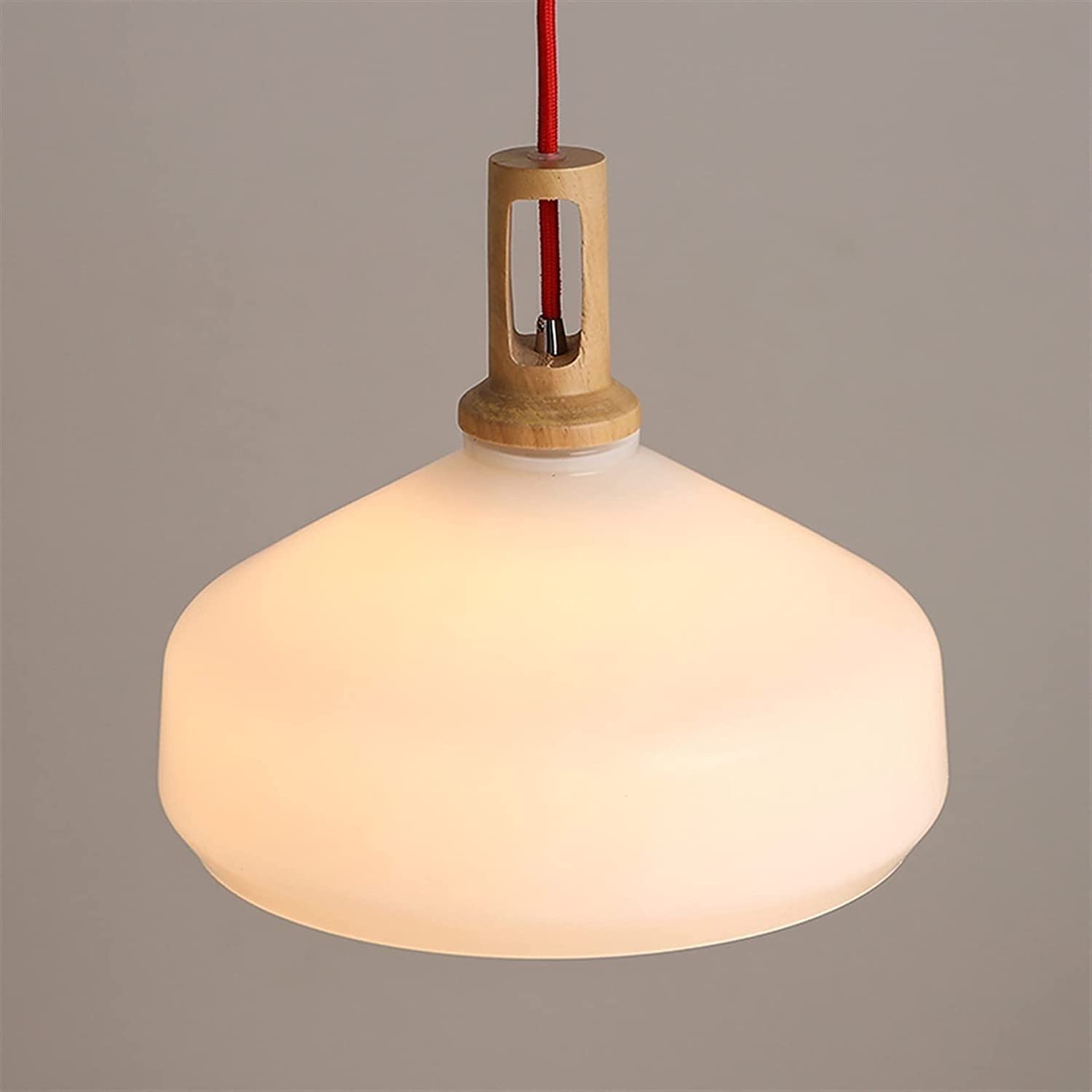 LED Modern Pendant Light, Pendant Lights Modern Simplicity Round Glass Lampshade Pendant Light American White Wooden Hanging Lamp Ceiling Fitting Lights Pendant Light Lighting Modern Industrial E-dis