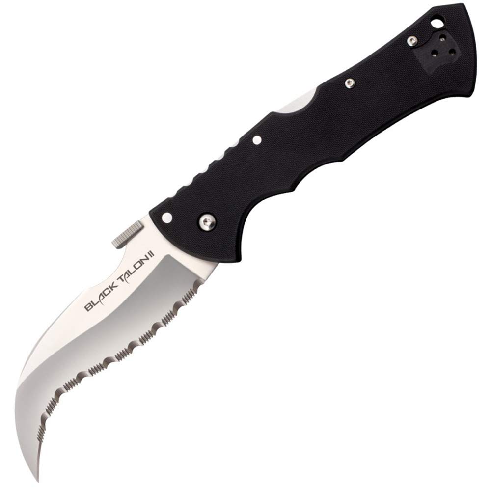 Cold SteelBlack Talon ll 4" S35VN Razor-Sharp Blade 5.5" G-10 Handle Tactical Folding Knife w/Tri-Ad Lock, Ambidextrous Pocket/Belt Clip