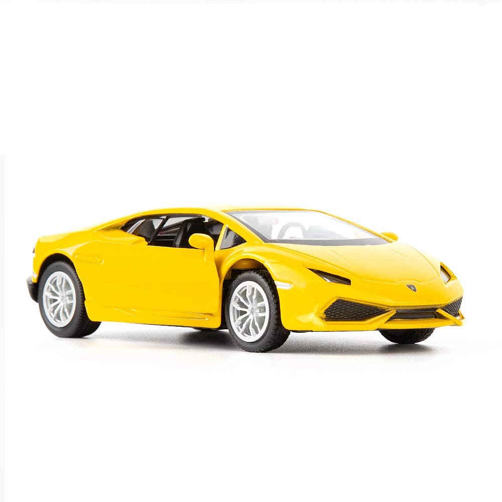 TGRCM-CZ 1/36 Scale Huracan LP610-4 Casting Car Model, Zinc Alloy Toy Car for Kids, Pull Back Vehicles Toy Car for Toddlers Kids Boys Girls Gift (Yellow)