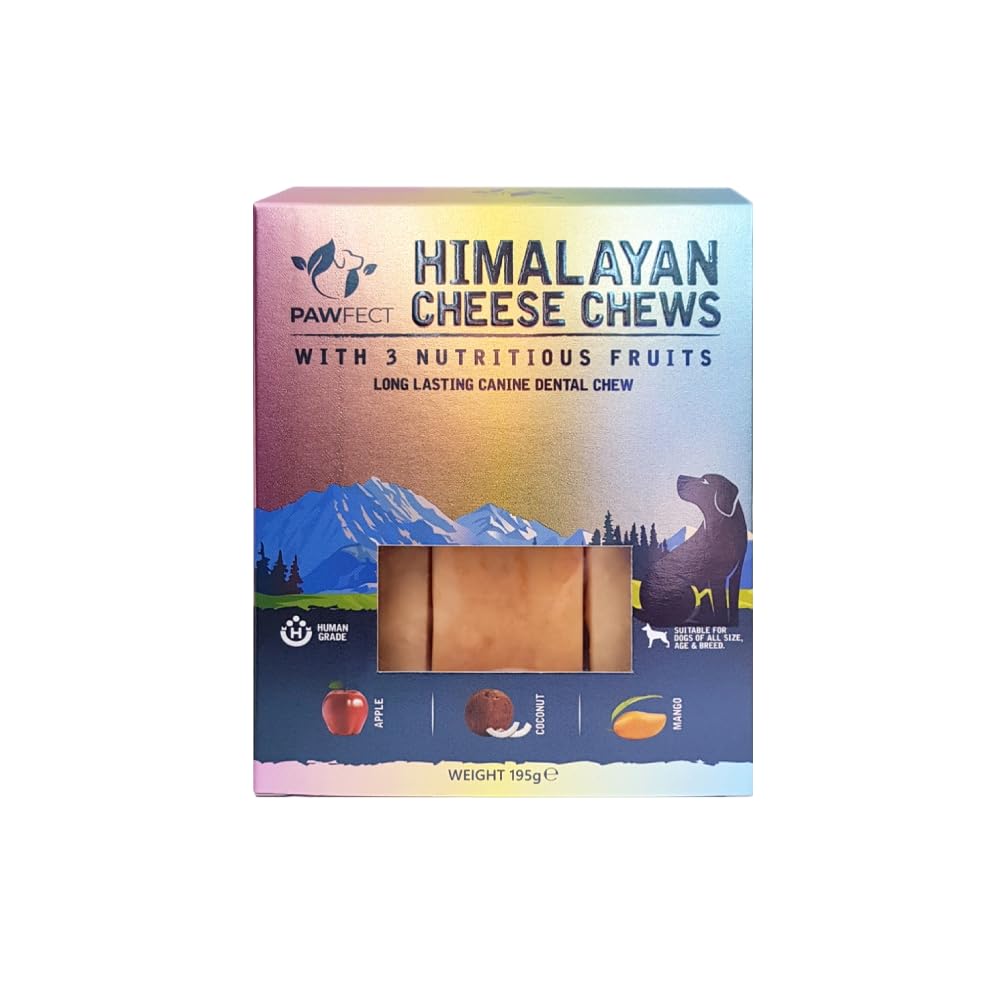 PawfectHimalayan Cheese Chew Bar with 3 Nutritious Fruits 195g (3x 65g)