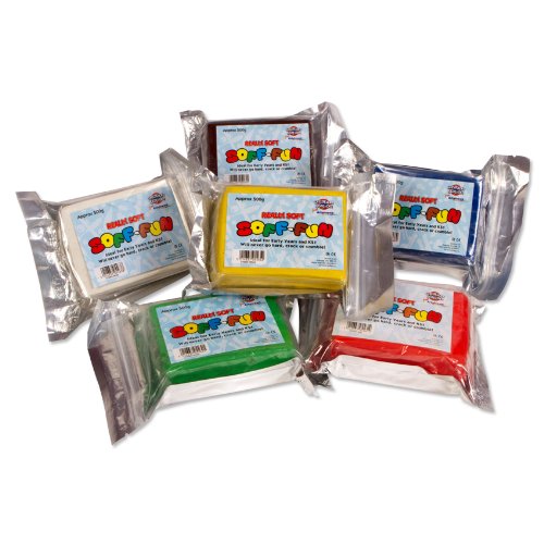 Creation Station Soff Fun, Red/ Green/ White/ Brown/ Yellow and Blue , Pack of 6