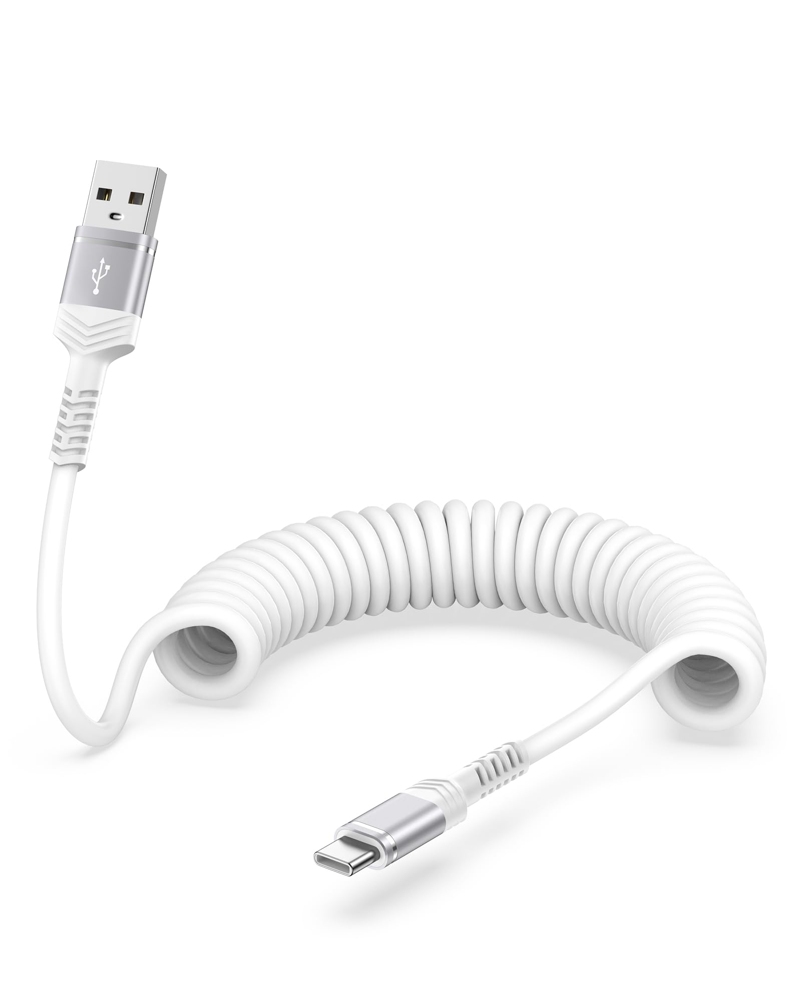 Coiled Carplay Cable for iPhone 16/15 Pro Max/15 Plus, 4FT USB to USB C Carplay Fast Charging Retractable Cord for Apple iPad Pro Air 13 11inch, iPad 10th 12.9 Gen4/5/6 Type C Phone Power Line for Car