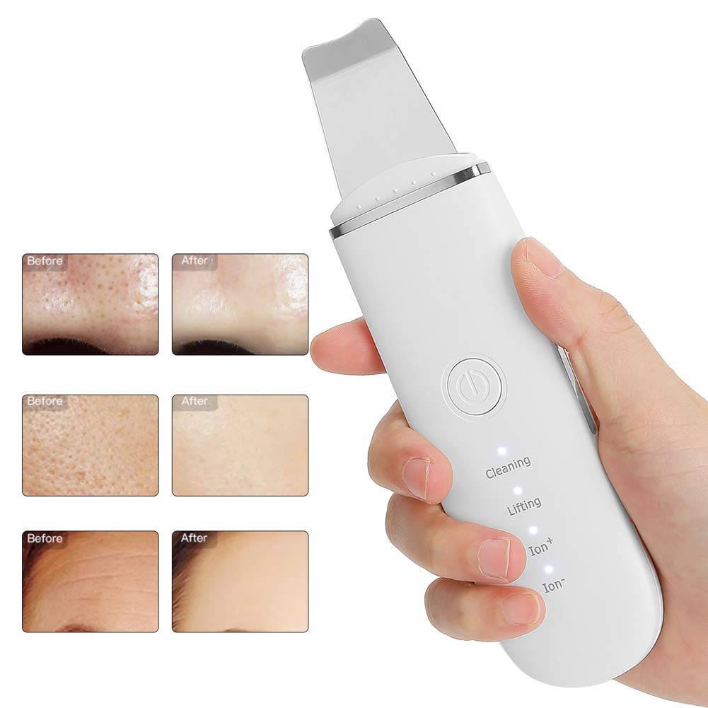 Face Skin Scrubber, Convenient To Use Ultrasonic Skin Scrubber, Portable Introduce Extracts Function Moisturizing Lifting for Facial Deep Cleansing