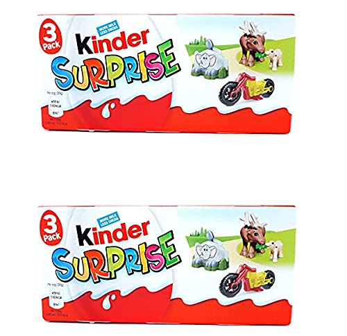 Kinder Surprise 3 Eggs and Toys Inside (Imported) Pack of 2, 60g Each