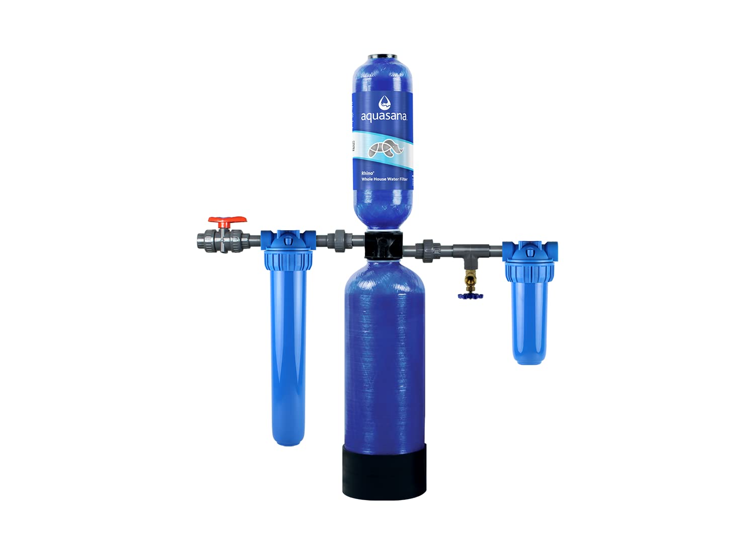 Aquasana Whole House Water Filter System - Carbon & KDF Home Water Filtration - Reduces Sediment & 97% Of Chlorine - Rhino Chlorine - WH-1000