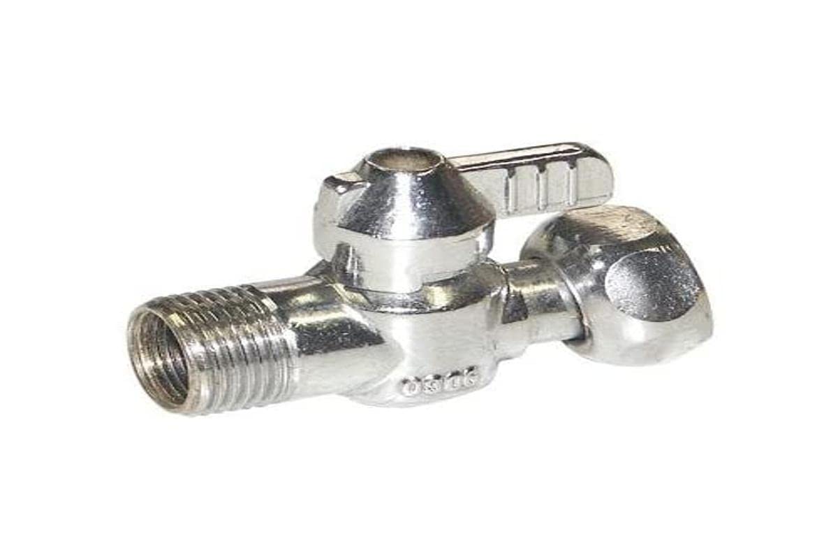 Somatherm 178-12 Flush Valve Straight 1/4 Turn Sphere M12/17-Nickel-Plated Brass, Grey