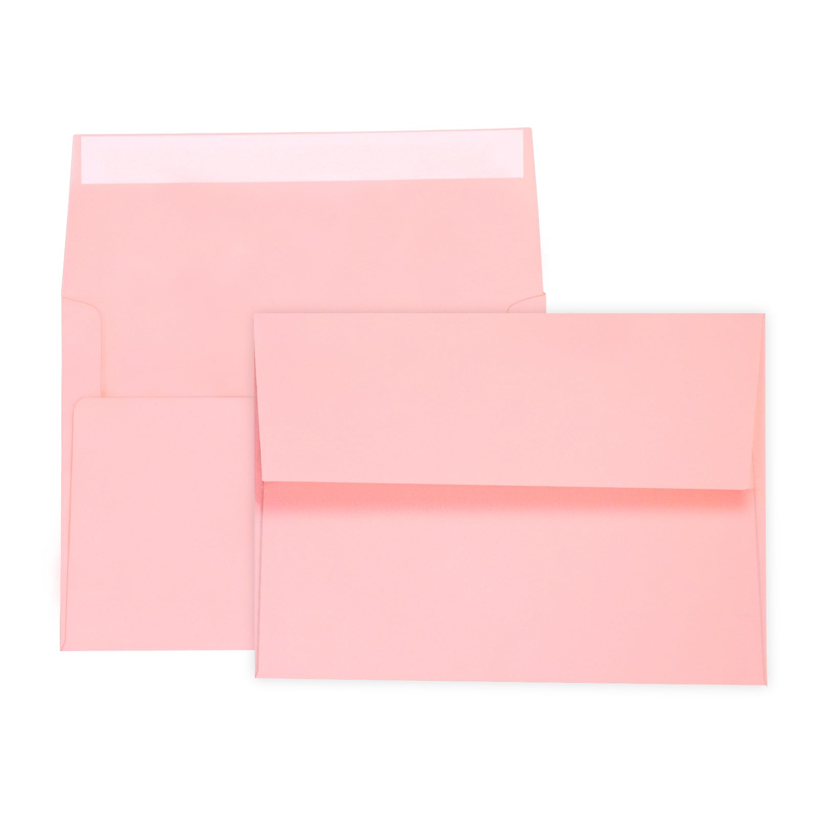 100 Pack A7 Pink Pastel Invitation 5x7 Envelopes - Self Seal, Square Flap,Perfect for Baby Shower, 5x7 Cards, Weddings, Birthday, Invitations, Graduation, 5.25 x 7.25 Inches (Rose Pink)