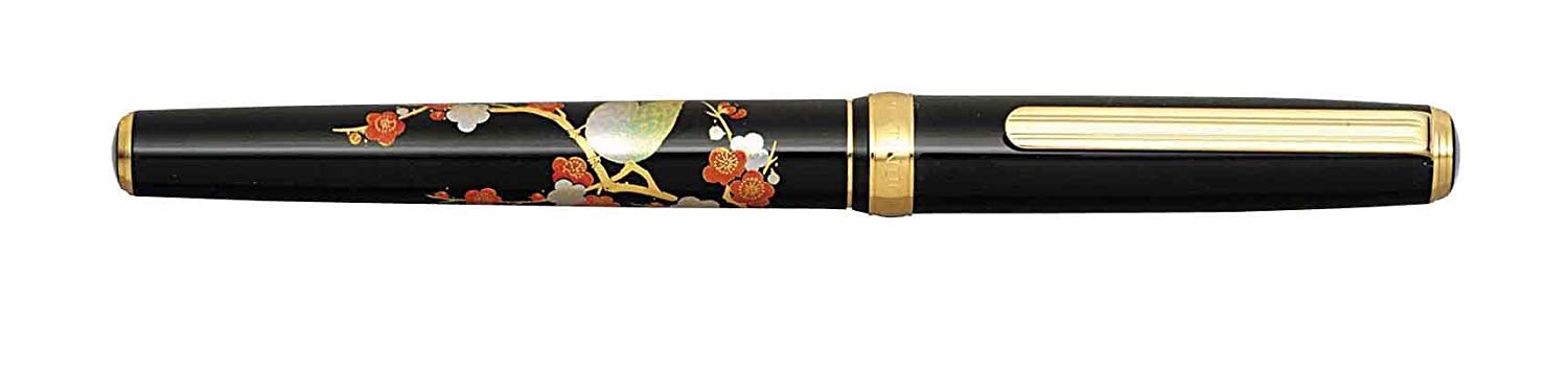 Platinum Modern Maki-e Bush Warbler Designed Fountain Pen