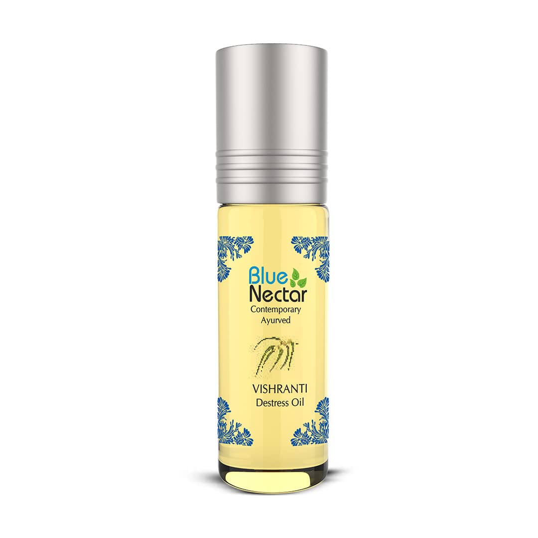 Blue Nectar Destress Oil Roll On, for relief from Headache, Migraine & Sinusitis,9ml