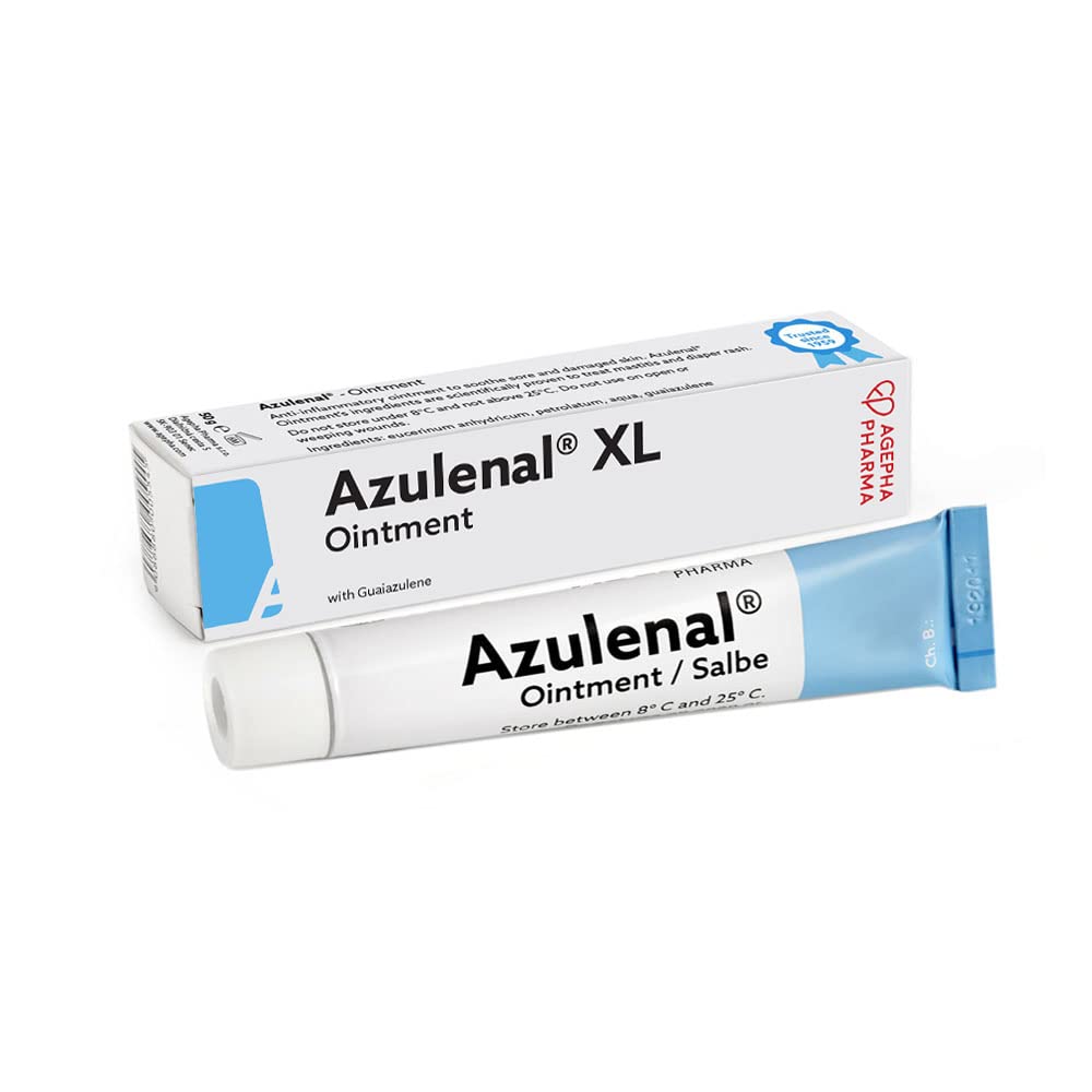 Azulenal Ointment with Guaiazulene for Nappy Rash and Eczema | Wound Ointment for Diaper Rashes, Itches, Cuts, Burns, & sore Nipples | Suitable for Use for Babies and Nursing Mothers |Made in Europe