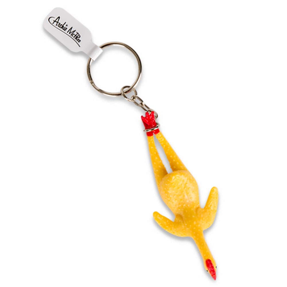 Accoutrements Rubber Chicken Keychain