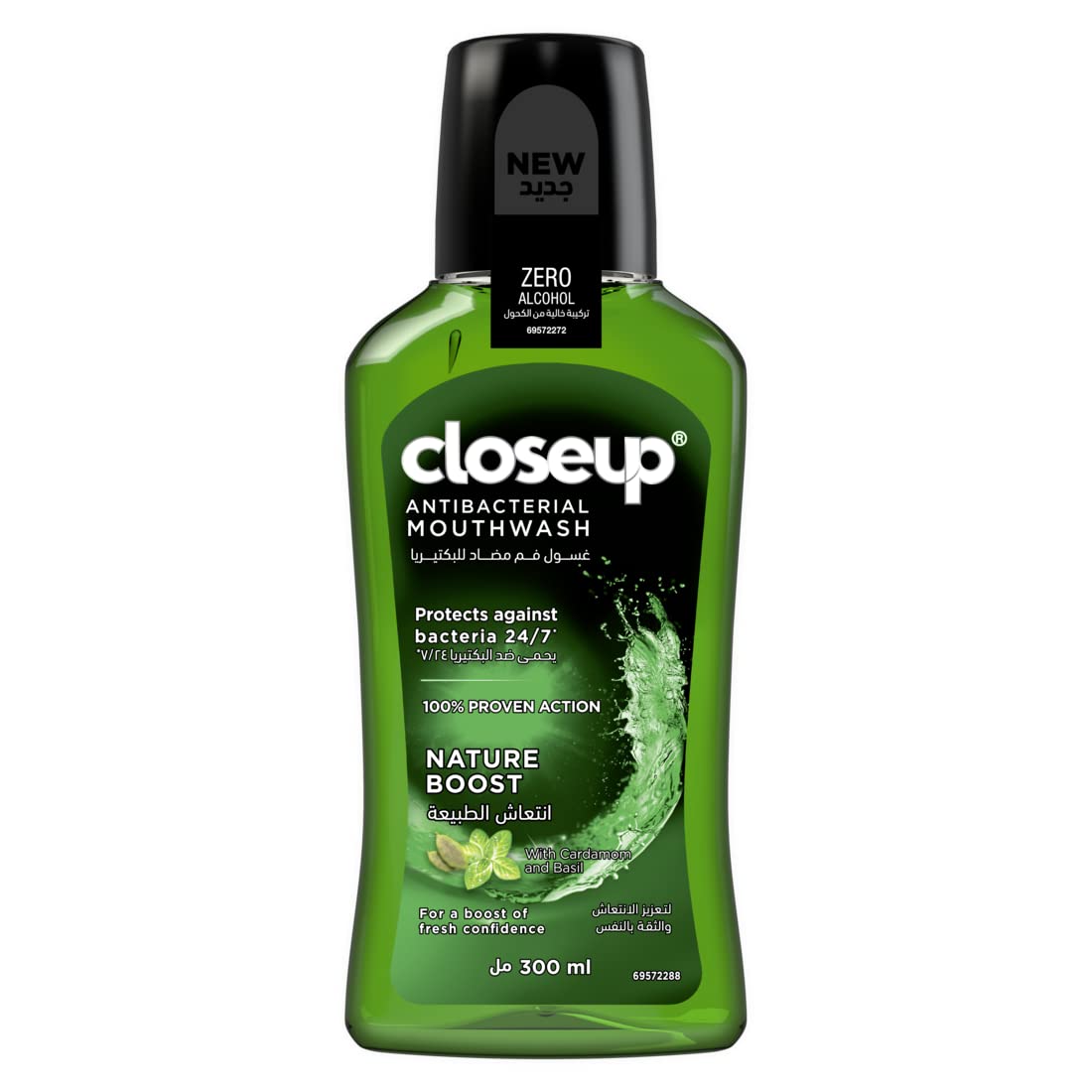 Closeup Antibacterial Mouthwash, for Long Lasting Freshness, Nature Boost, Protects Against Bacteria, 300ml