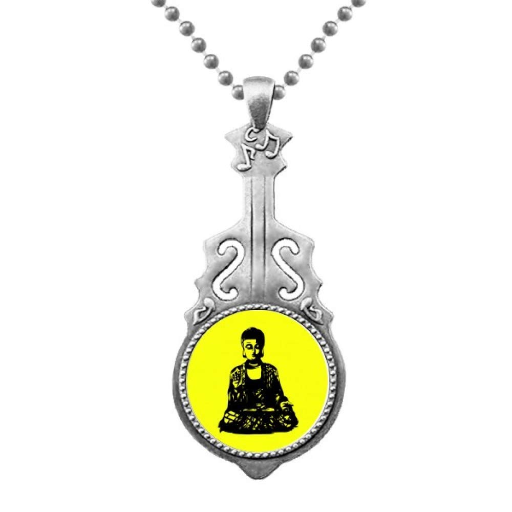 Shakyamuni Portrayal Meditate Sublimation Pendant Jewelry Music Guitar Torque Hangtag