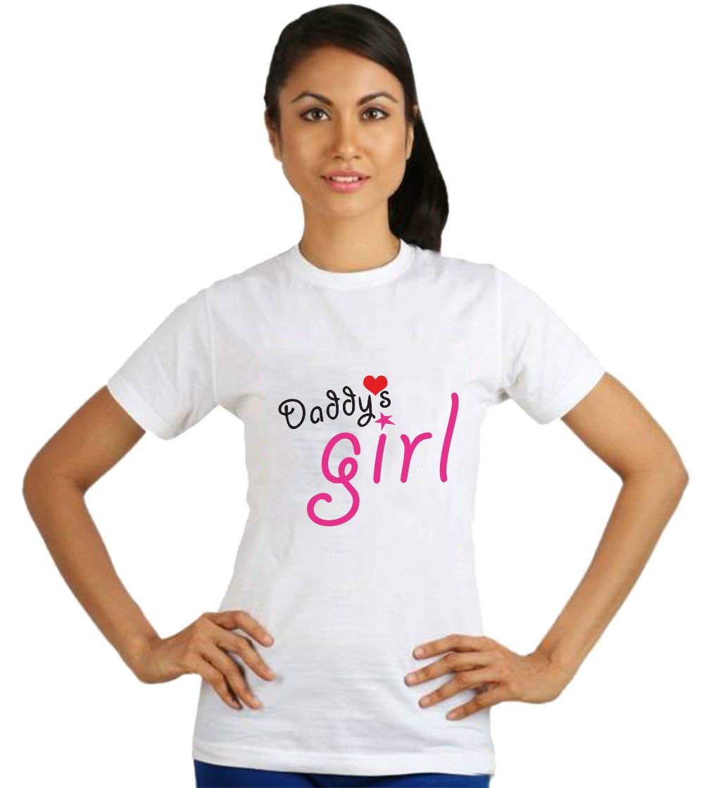 Crazy Sutra Premium Pc Cotton Half Sleeve Casual Printed Tees | Daddy's Girl | Funky T-Shirt | GOT T-Shirt (TPC-Daddy'sGirl_W)