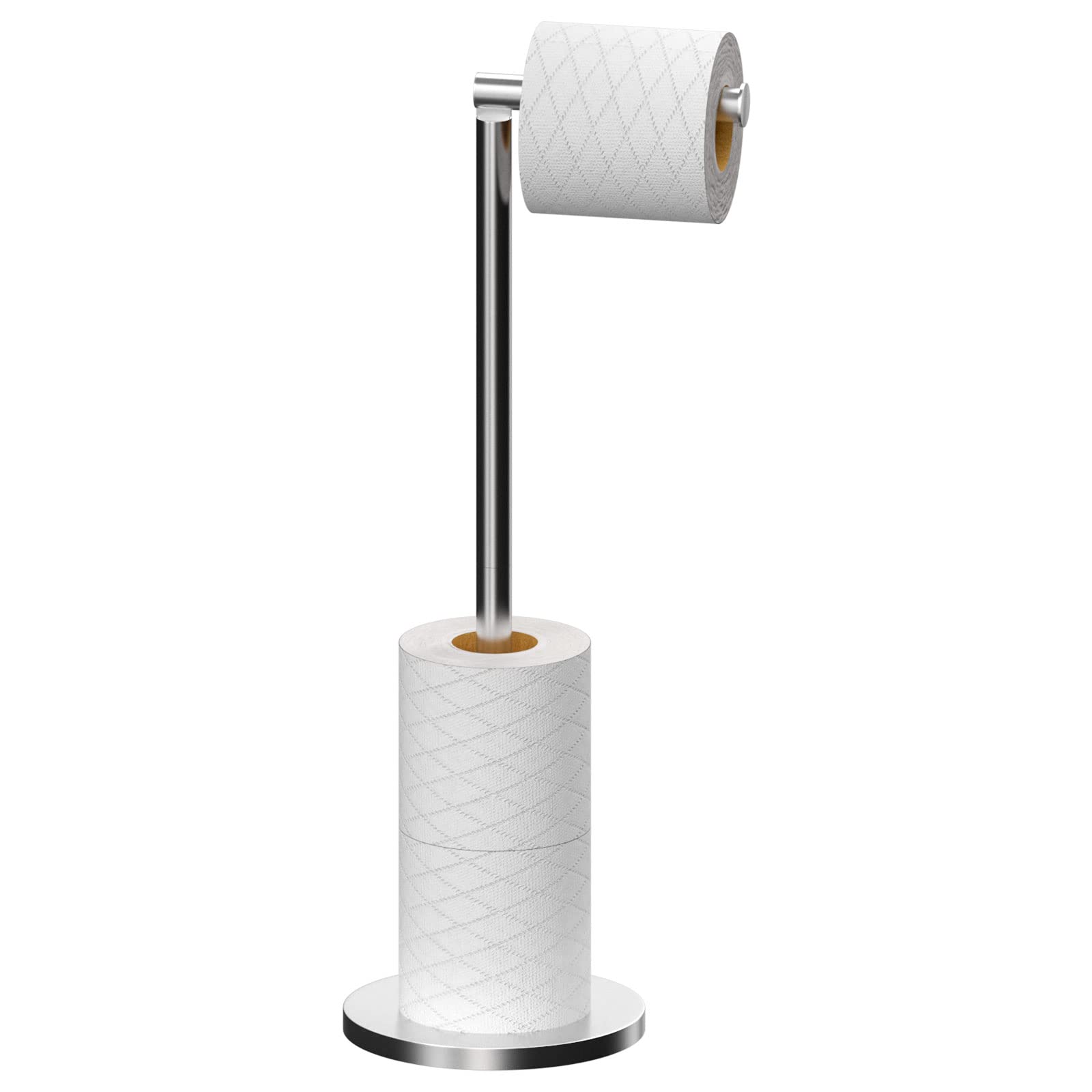 TopskyToilet Paper Holder, Stainless Steel Free Standing Toilet Roll Holder with Heavy Base for Bathroom