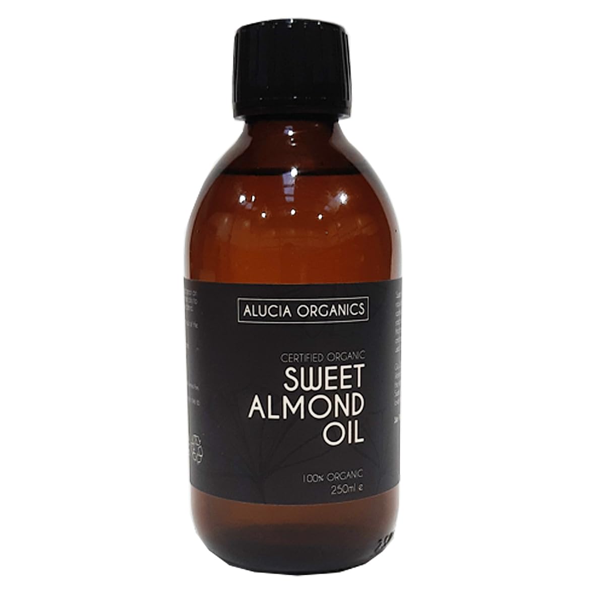 ALUCIA ORGANICSCertified Organic Sweet Almond Oil – 100% Pure Almond Oil for Face, Body & Hair – Natural, Cold-Pressed & Unrefined – Vegan & Cruelty-Free (250ml)