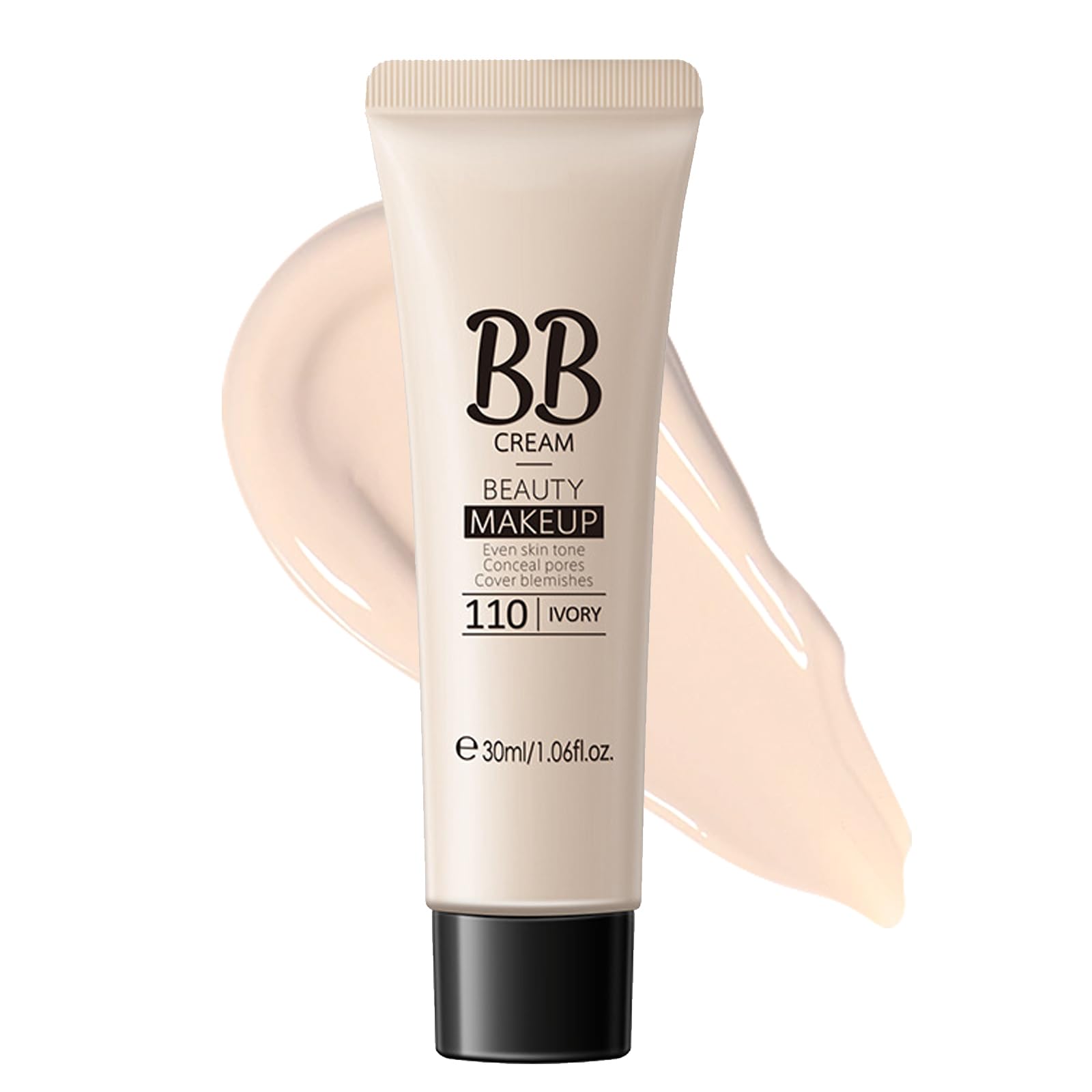 HOPMEN BB Cream, Tinted Moisturizer BB Cream Suitable For Fair Skin, Full-Coverage Foundation and Concealer, Evens Skin Tone, Oil-Free, Light, Portable BB Cream For Women 30 ml