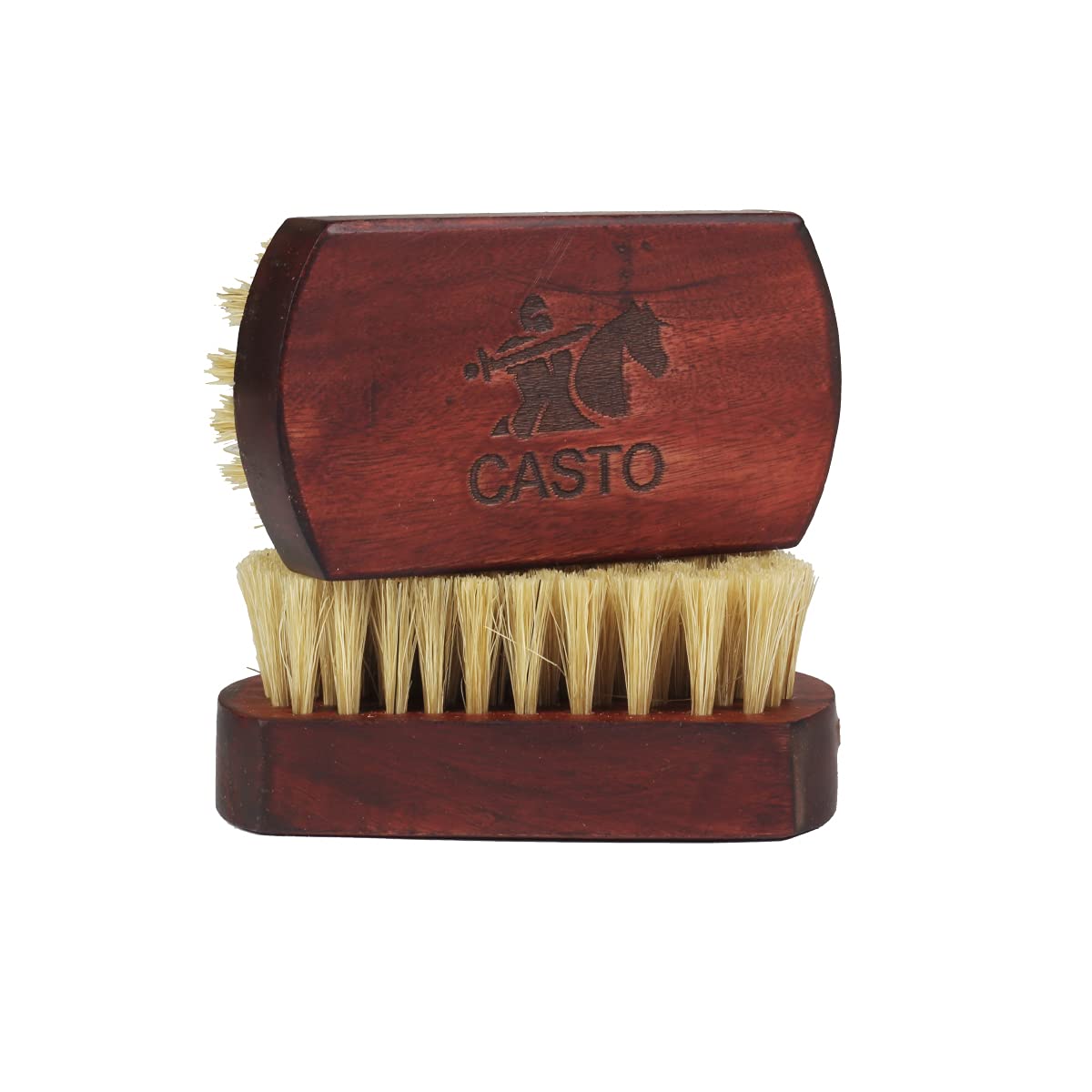 Small Travel Beard Brush Natural Boar Bristles With Broom Walnut Wood (Square) By CASTO