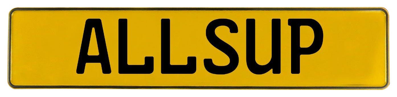 Vintage Parts 583595 Allsup Yellow Stamped Aluminum Street Sign Mancave Wall Art