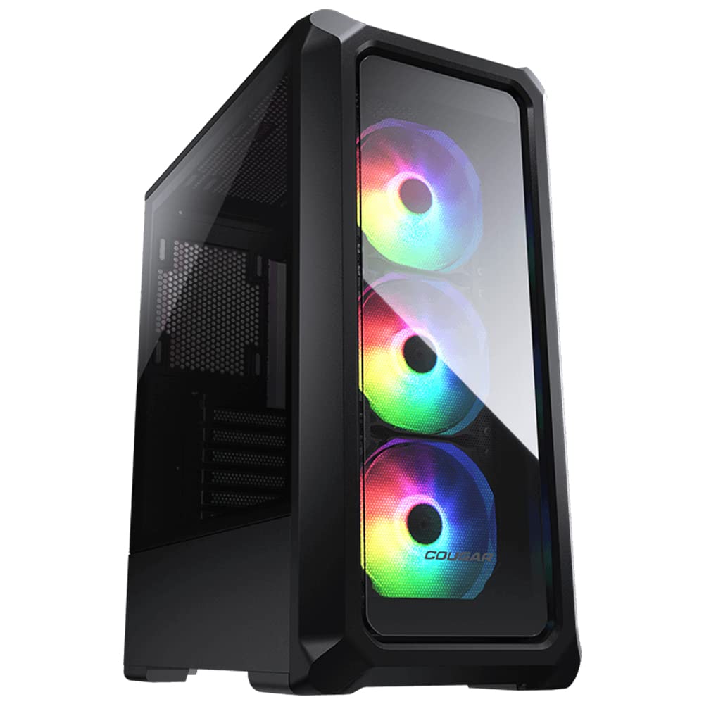 Cougar Archon 2 RGB, Archon 2 RGB Brilliant ARGB Mid Tower Case with Crystalline Tempered Glass, Black