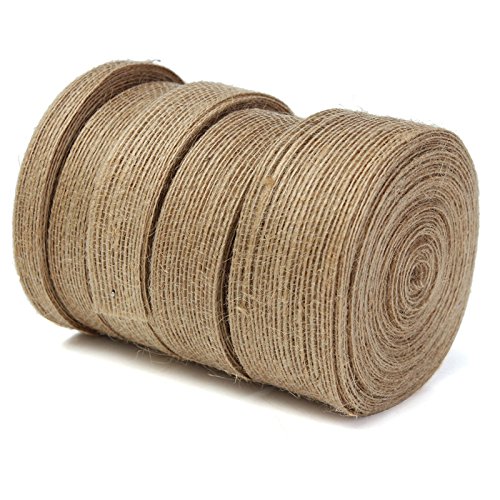 Generic 25mm : 1cps 10M Natural Jute Hessian Burlap Ribbon Rustic Wedding Floristry Decor Wrapping Vintage Craft DIY Accessories Supplies