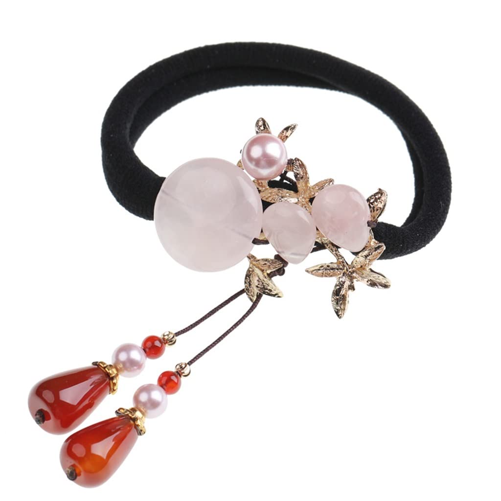 UXZDX Antique Hanfu Hair Ring Female Rubber Band Head Rope Hair Accessories Ball Head Tied Ponytail Half Tied Hair Headdress