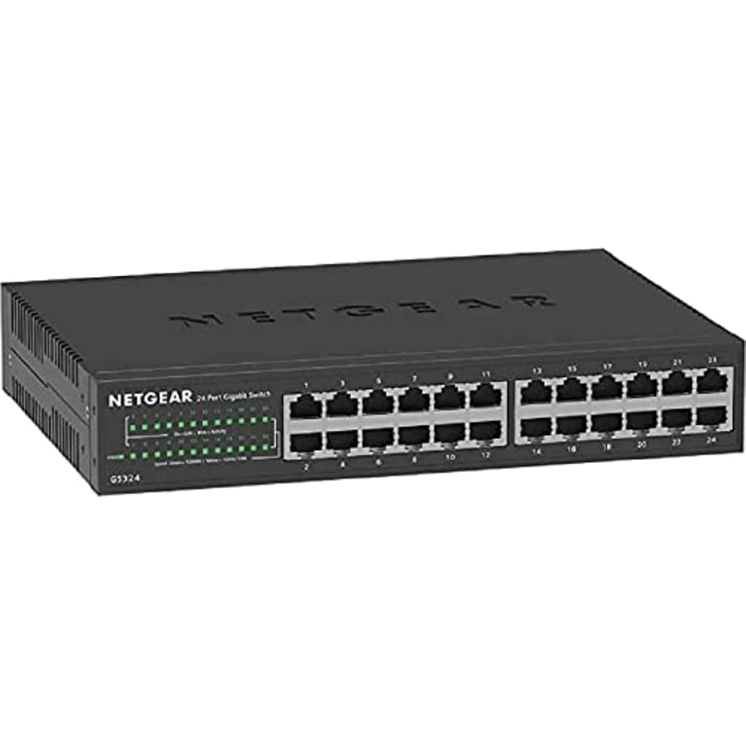 NETGEAR24-Port Gigabit Ethernet Unmanaged Switch (GS324) - Desktop/Rackmount, Sturdy Metal Fanless Housing