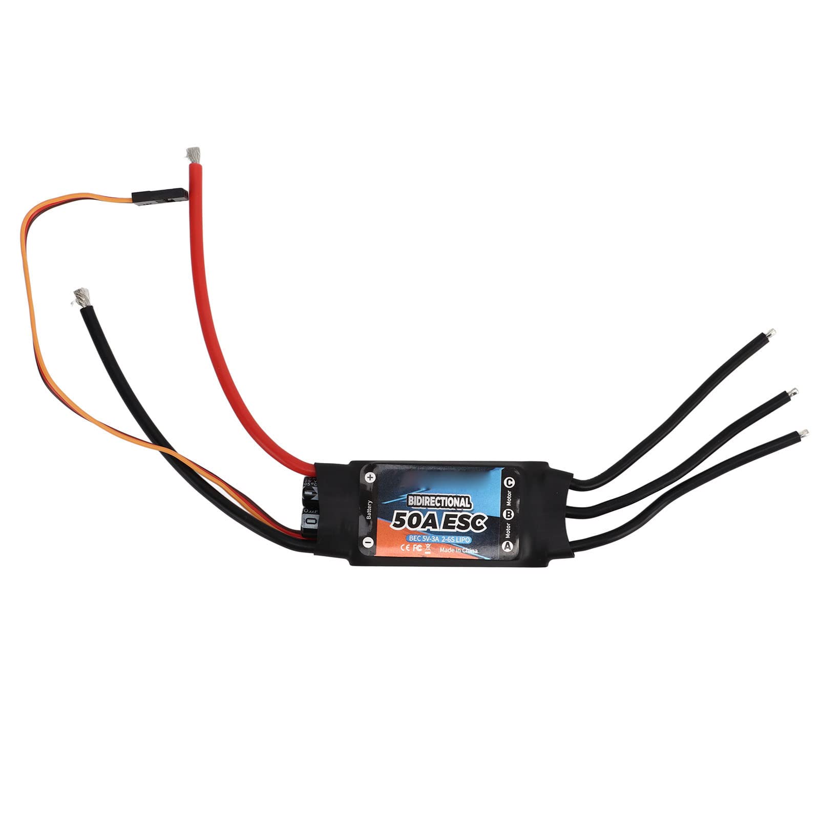 soobu Brushless Motor Speed Controller, 50A Brushless ESC Electric Speed Controller, RC Brushless Motor, Waterproof ESC Speed Controllers for RC Car Boat Underwater Propeller