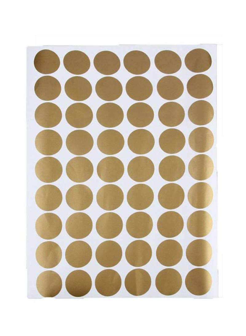 Urban Utility - Gold Plated Round Dot Pattern wall Sticker For Home Living Bedroom Decoration (Gold)