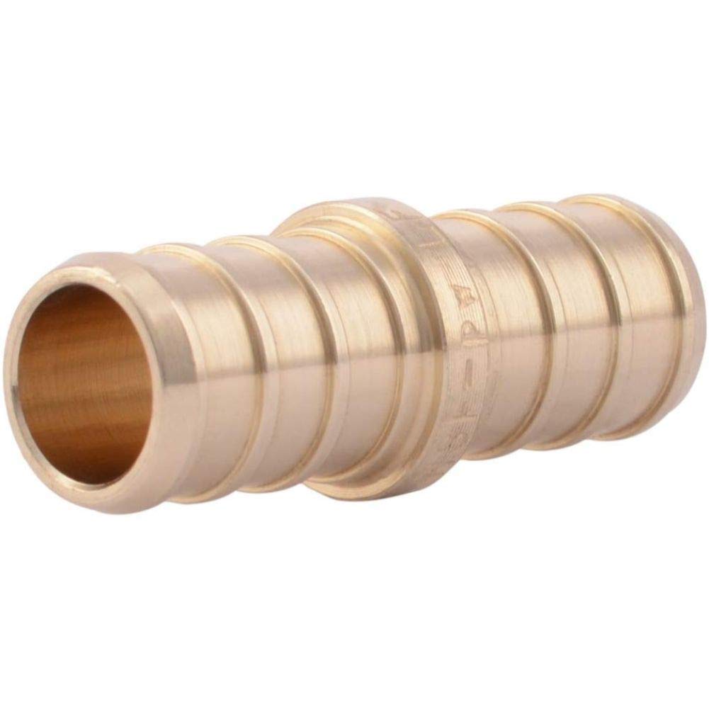 SharkBiteUC008LFA10 1/2" Coupling PEX Barb Fitting (10-Pack), Brass, 10 Count