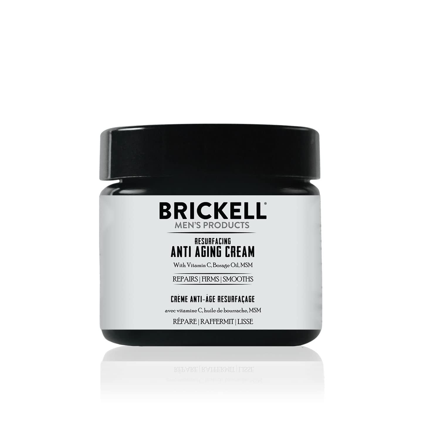 Brickell Men's Products Resurfacing Anti-Aging Cream For Men, Natural and Organic Vitamin C Cream, 59 mL, Scented