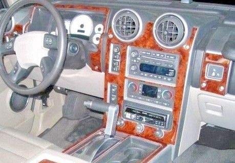 Hummer H2 H-2 H 2 Interior BURL Wood Dash Trim KIT Set 2003 2004 2005 2006 2007