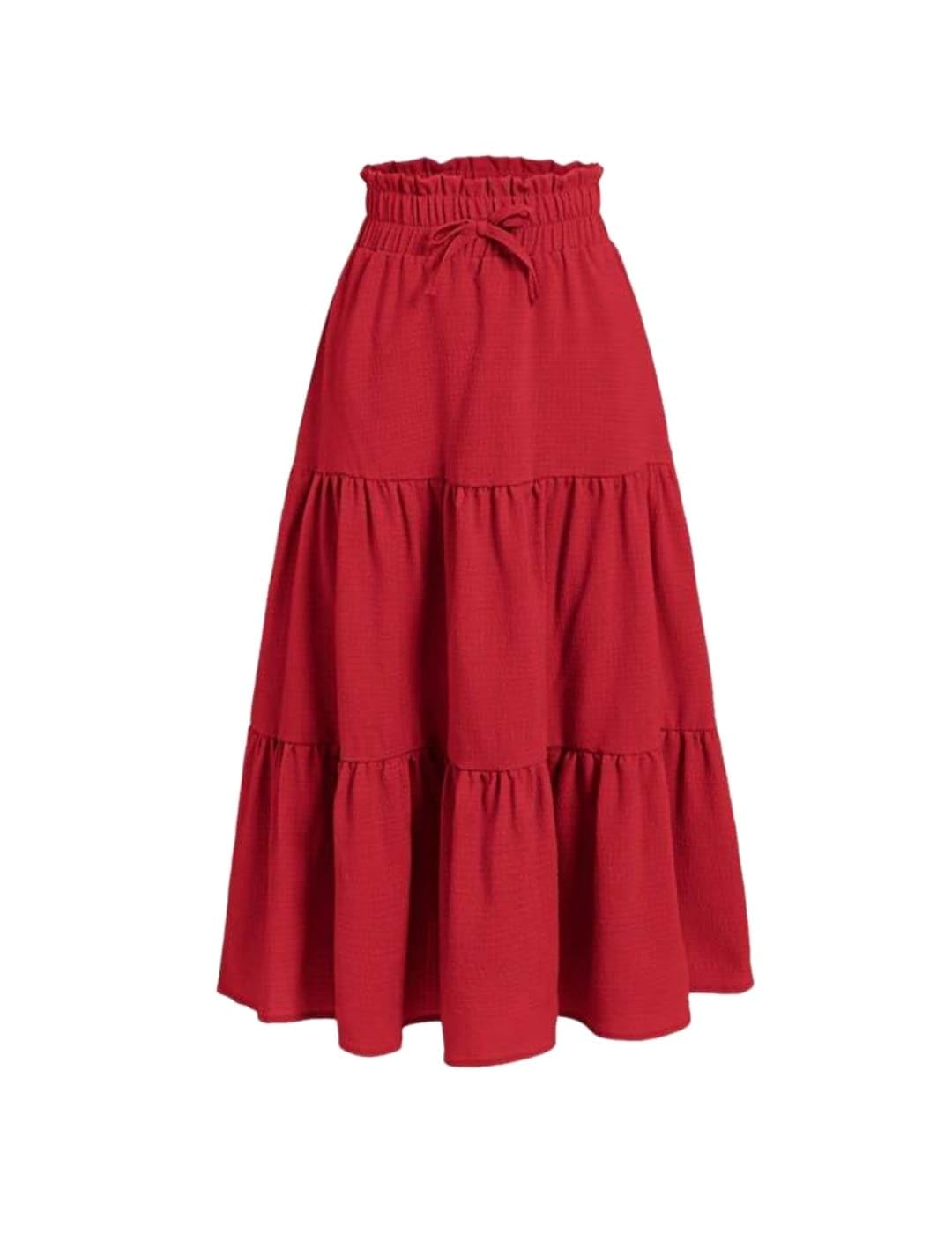 MrugneniWomen's Tiered A-Line Skirt with High Waist